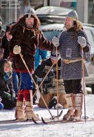 These birch-legged warriors (or at least civilians disguised as such) are the heroes of the Birkebeiner legend, explained here.